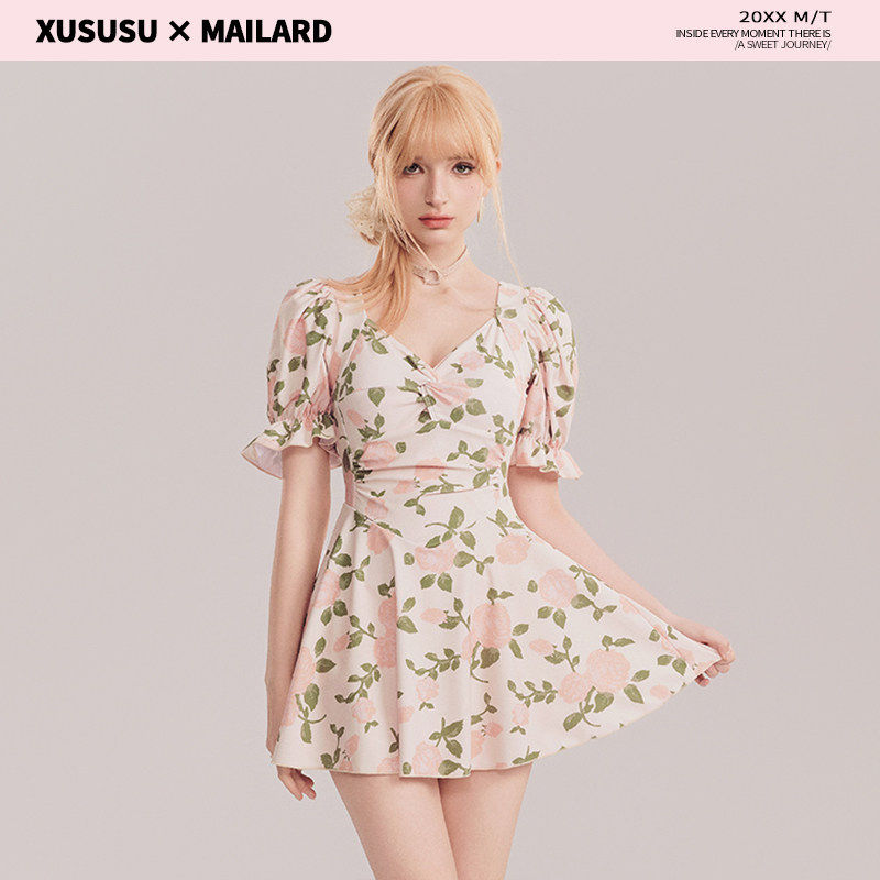 徐苏苏 高级感2025新款微胖女孩遮肉显瘦小胸保守温泉海边冬泳衣