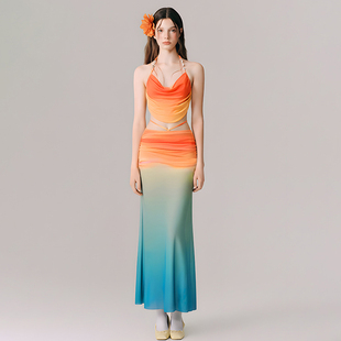 徐苏苏 高级感保守海边度假温泉长裙泳衣女 ins绝美高颜值2025新款