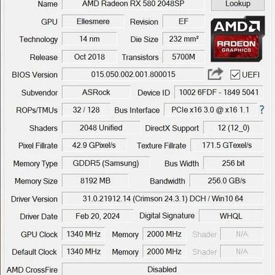 远程AMD RX580 2048SP刷RX570 BIOS苹果macOS完美免驱动