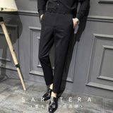 Мужские демисезонные штаны, пиджак классического кроя, костюм, в корейском стиле, свободный прямой крой