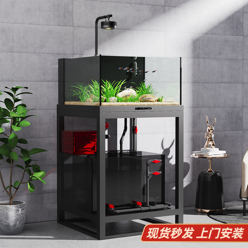 老渔匠不锈钢底滤超白玻璃鱼缸缸