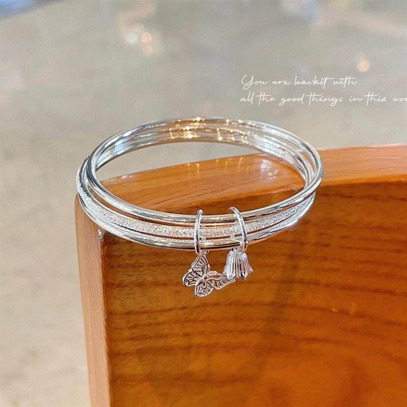 三生三世银手镯女纯银s999实心足银手环小众送老婆女友情人节礼