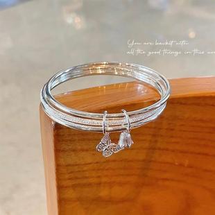 三生三世银手镯女纯银s999实心足银手环小众送老婆女友情人节礼