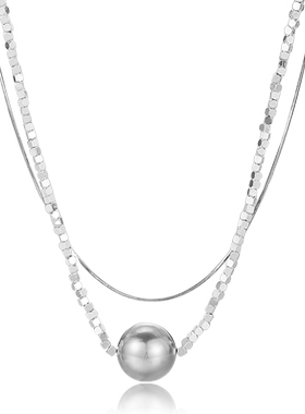 法式复古双层碎银子珍珠项链女