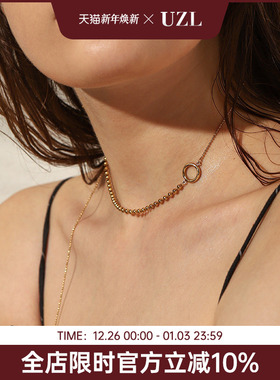 不对称项链女潮性感圆形气质小众网红简约饰品时尚百搭ins锁骨链
