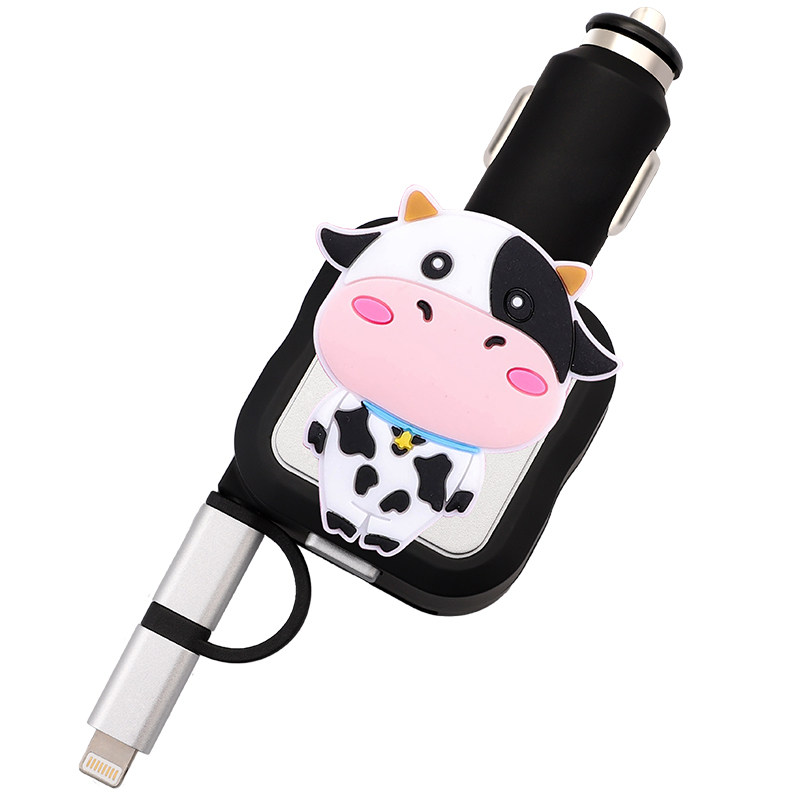 手机车载用品车用车内车充电器点B烟器转换头一拖二车内可爱女快