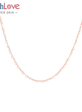 WithLove 玫瑰18K金可调节心形项链轻奢小众锁骨链送女友彩金素金