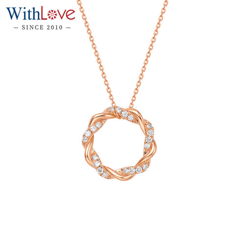 WithLove玫瑰18K金花环钻石吊坠