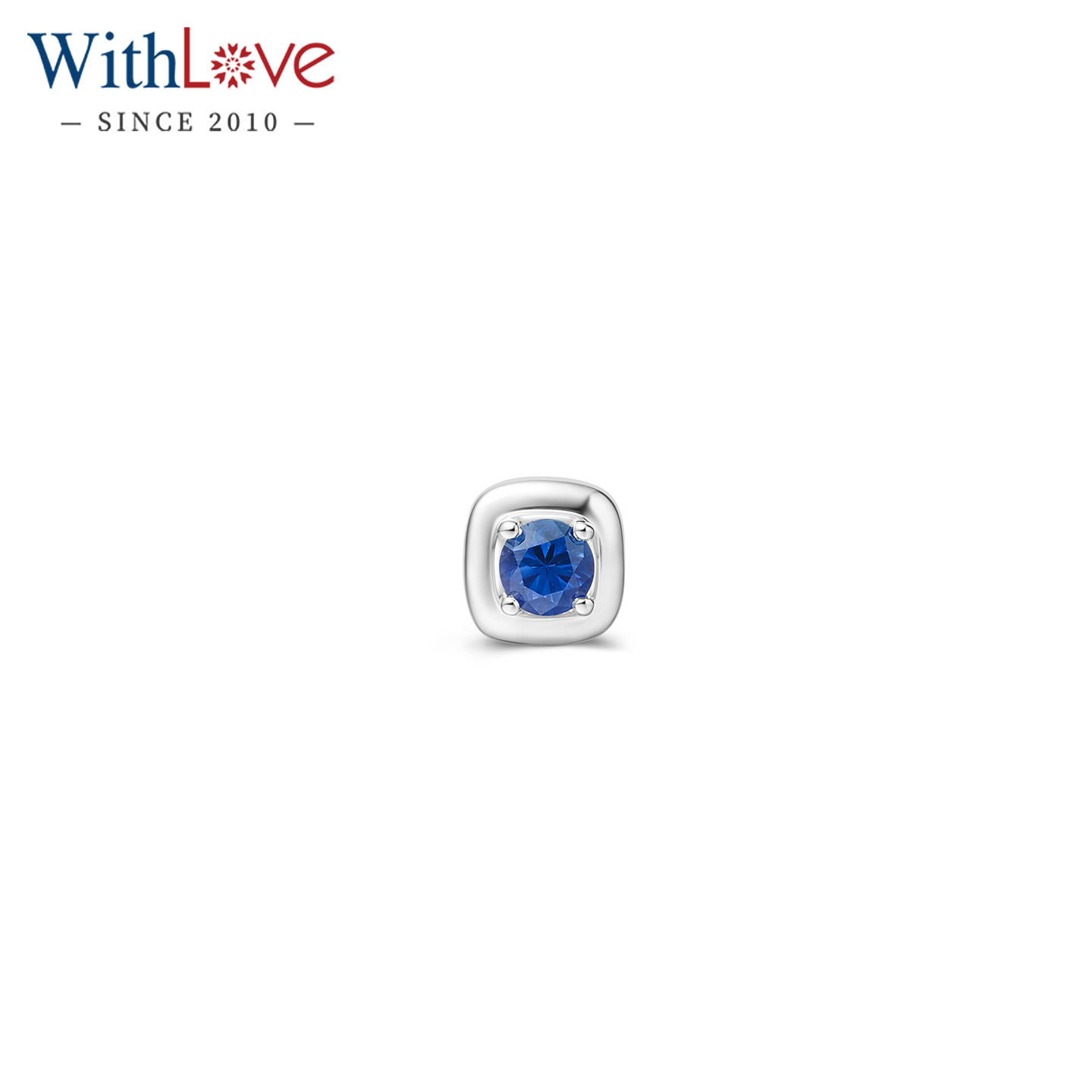 WithLove蓝宝石单只方形耳钉