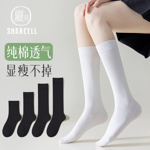 日系JK风白色小腿袜显瘦不勒