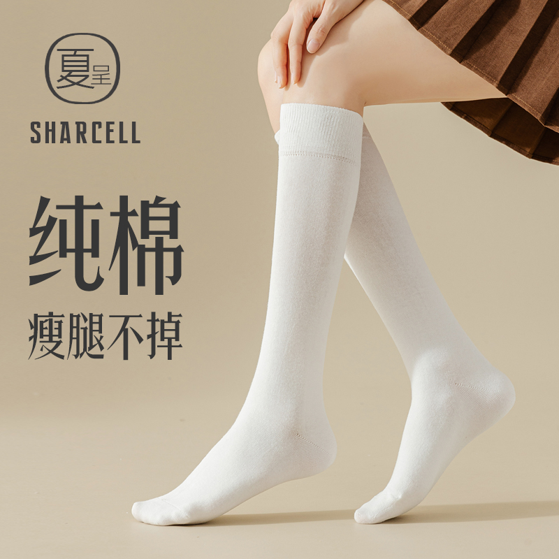 小腿袜女秋冬季纯棉防臭