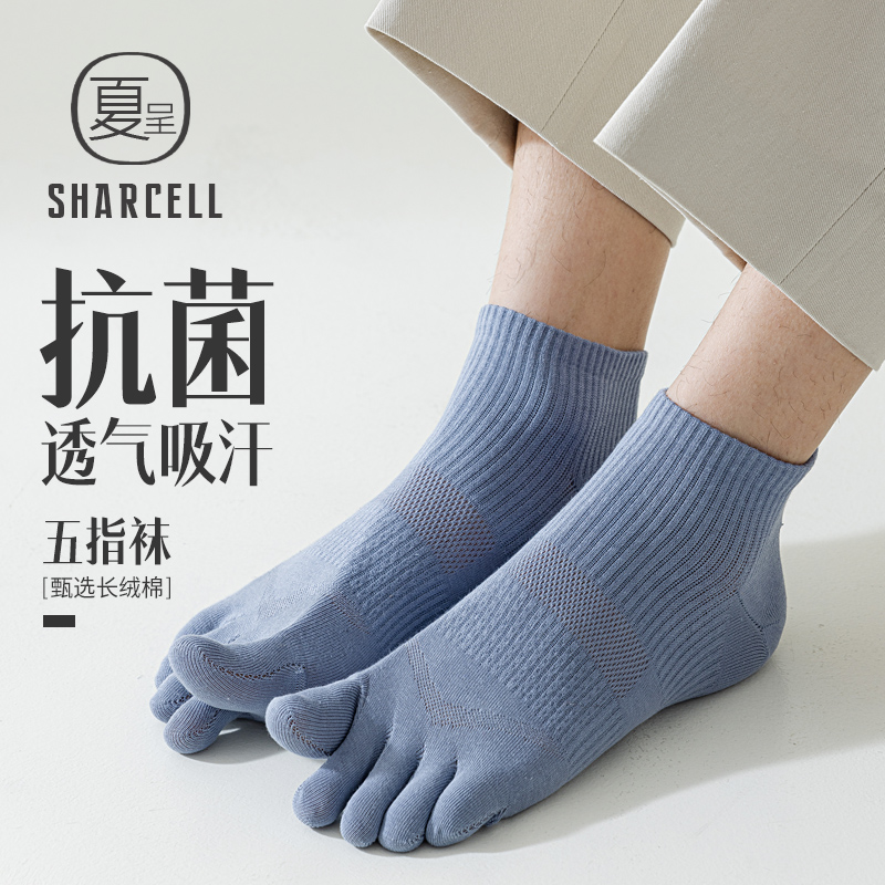 五指袜男抗菌网眼透气分趾