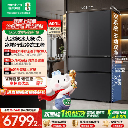 容声大冰象601冰箱行业冷冻王者
