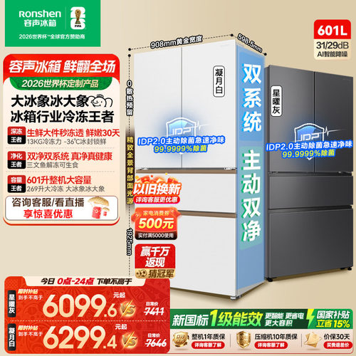 容声大冰象601冰箱行业冷冻王者
