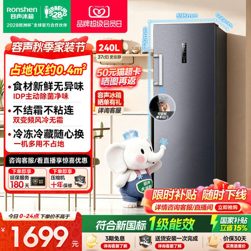 容声大冰象系列240冰柜立式冷柜