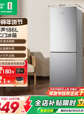 容声186L两门双门家用冰箱小型节能冷藏冷冻宿舍出租房以旧换新