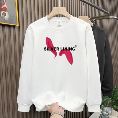 圆领卫衣男女款2025新款爆款秋冬加绒加厚美式无帽宽松慵懒风外套