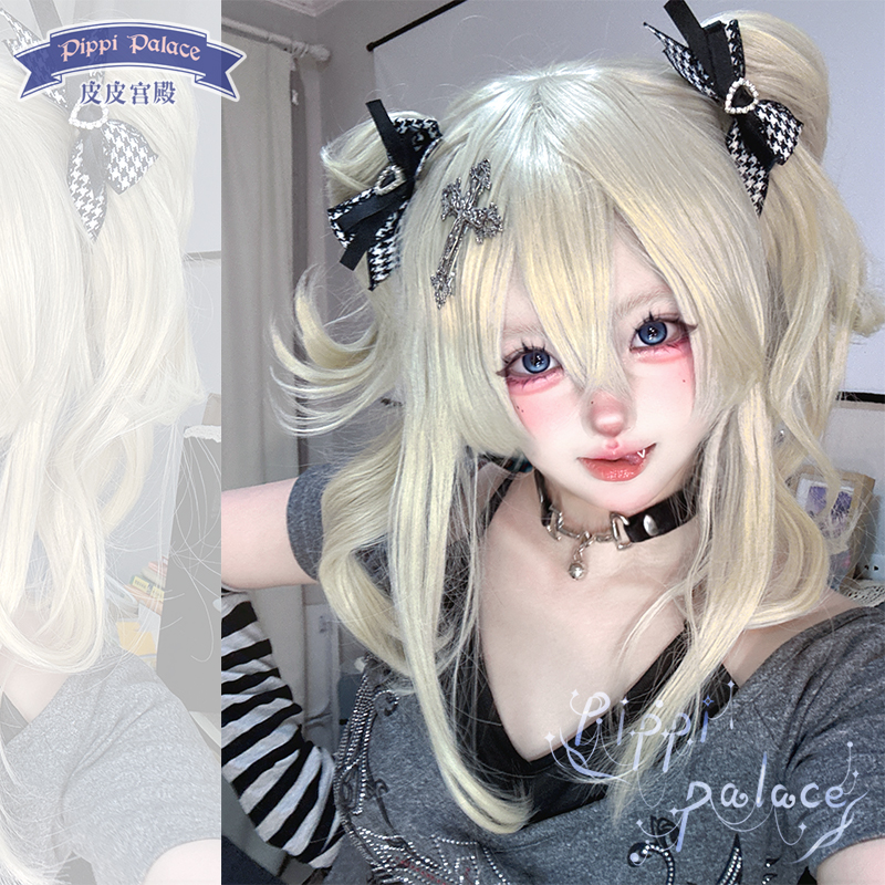 皮皮家金色双马尾Lolita少女假发