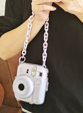 富士mini12拍立得亚克力链条小蜜蜂带子斜挎手提多色系肩带链条