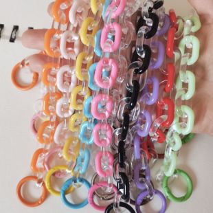 ins少女心亚克力彩色链条水杯斜挎手机挂件diy手工饰品包包钥匙扣