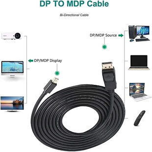 minidp转dp线4k雷电接口1.8米笔记本电脑显示器高清迷你DP转接线