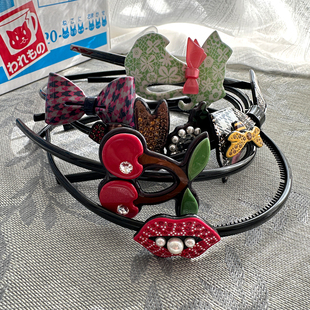 韩国AZNAVOUR/GRAIN de BEAUTE 百搭时尚 蝴蝶结樱桃发箍头箍