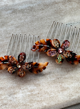 韩国进口发饰 AZNAVOUR/GRAIN de BEAUTE 花朵发簪发梳发叉簪子女