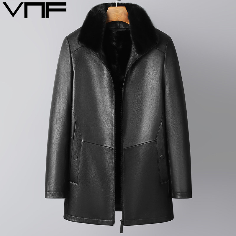 24冬季男士山羊真皮皮羽绒服皮衣
