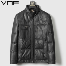 新款真皮皮衣男秋冬海宁绵羊皮真皮羽绒服年轻立领加绒皮夹克外套