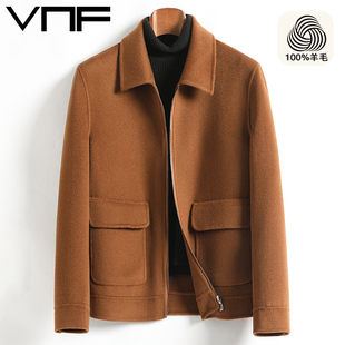 2024新款双面羊毛呢大衣男短款纯羊毛夹克非羊绒妮子休闲外套秋冬
