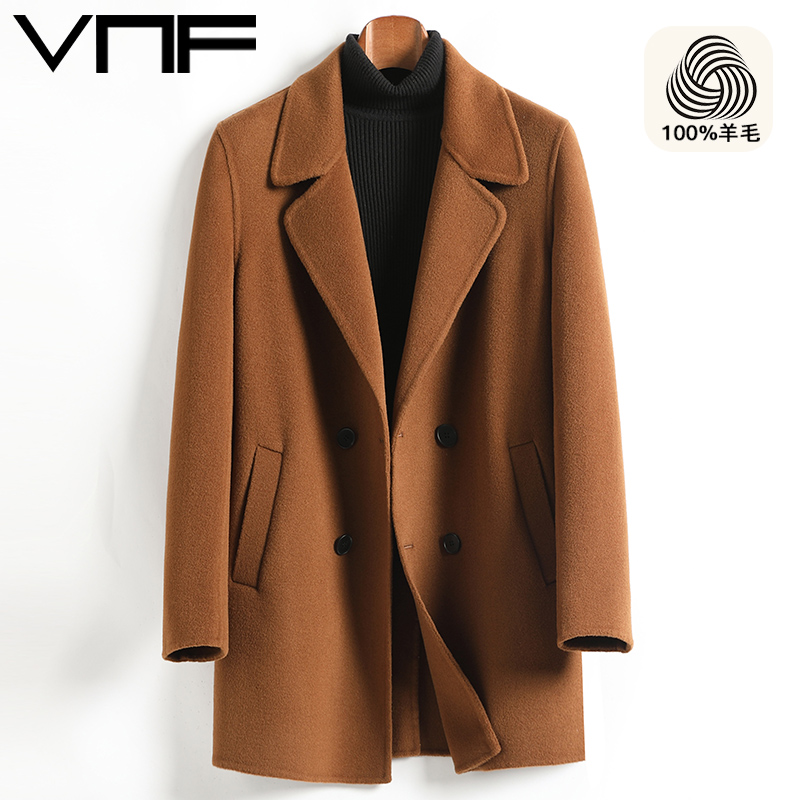 秋冬双面羊毛呢大衣男中长款100%羊毛西装领非羊绒呢子风衣外套潮,男装,毛呢大衣,淘宝优惠券,粉丝福利购,淘宝优惠卷