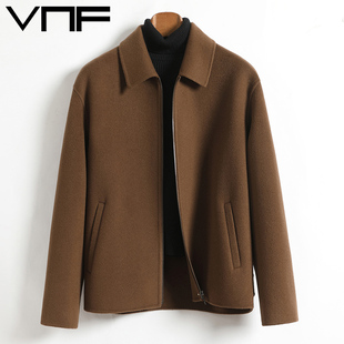 新款双面呢大衣男短款纯羊毛休闲百搭无羊绒毛呢夹克呢子外套秋冬