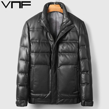 冬季海宁真皮皮衣男绵羊皮羽绒服短款立领加绒加厚青年皮夹克外套