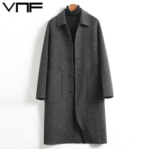 中长款羊毛双面呢毛呢大衣外套