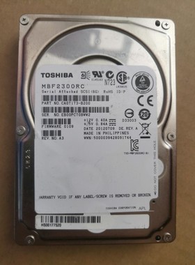 Toshiba/东芝 MBF2300RC 10K 300G 2.5寸 SAS硬盘