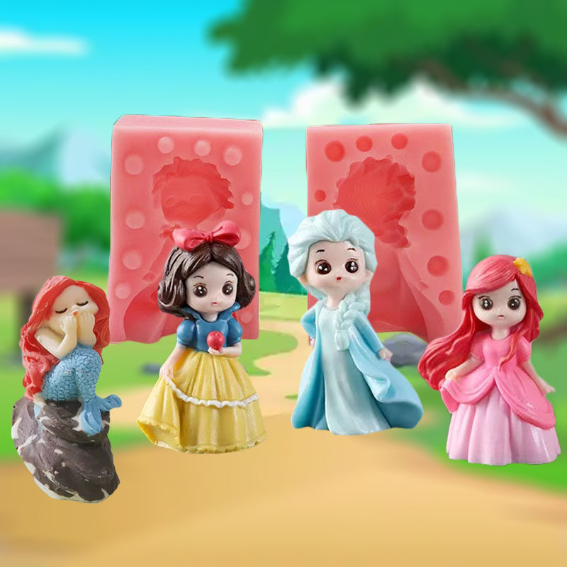 迪士尼公主系列卡通白雪艾莎茜茜公主立体硅胶模具巧克力翻糖蛋糕