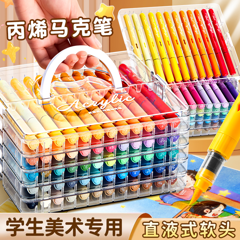 直液式丙烯馬克筆軟頭層疊盒