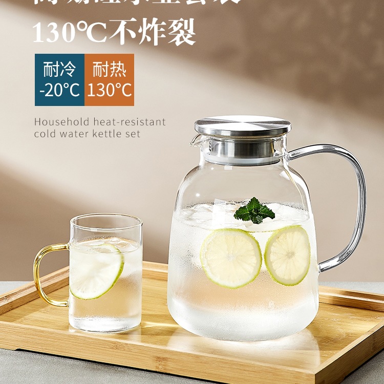 冰箱专用玻璃冷水壶家用耐高温大容量凉水壶冷泡壶茶壶凉水杯装水
