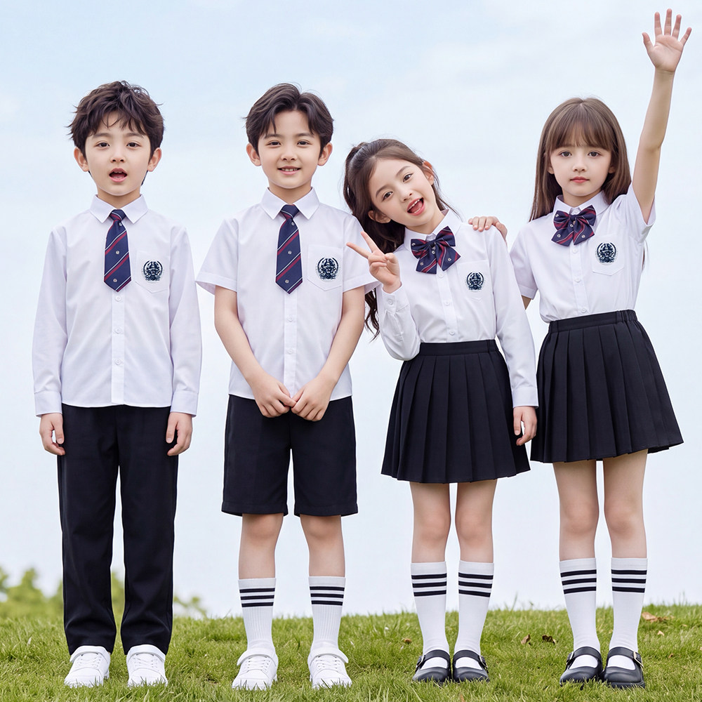 小学生合唱演出服班服运动会学院风套装儿童诗朗诵幼儿园校服套装