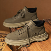 2025马丁靴男鞋 男士 春秋季 新款 高帮时尚 皮鞋 休闲复古英伦工装 靴子