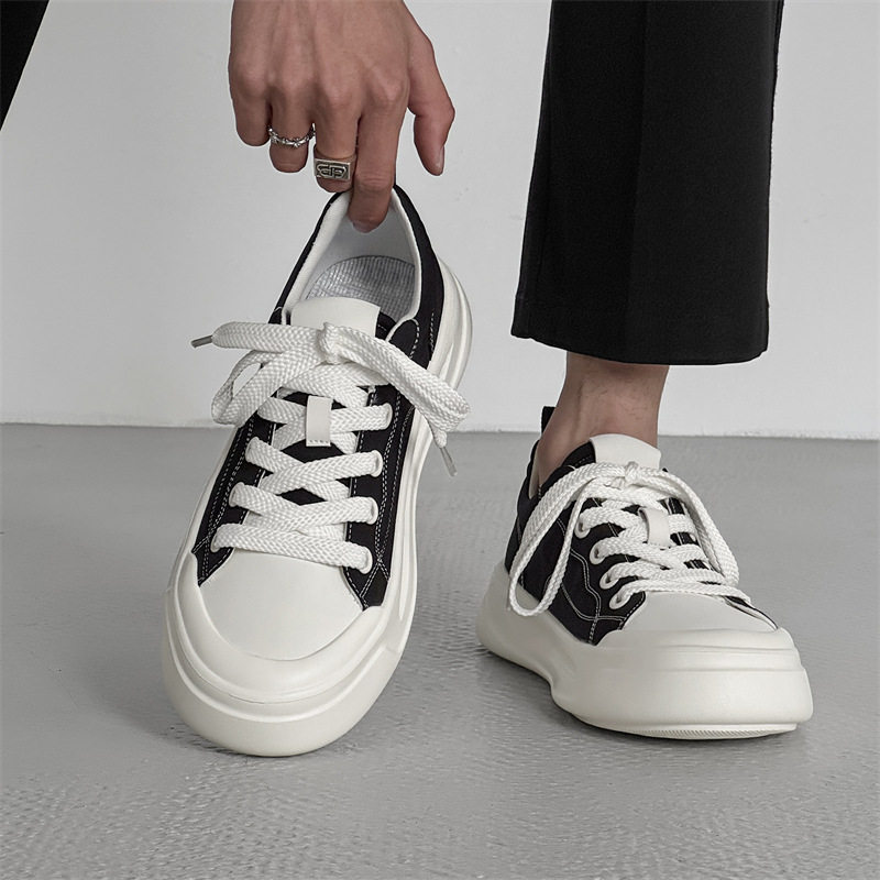 帆布鞋男款夏季透气2025新款青少年休闲板鞋黑色百搭运动潮鞋