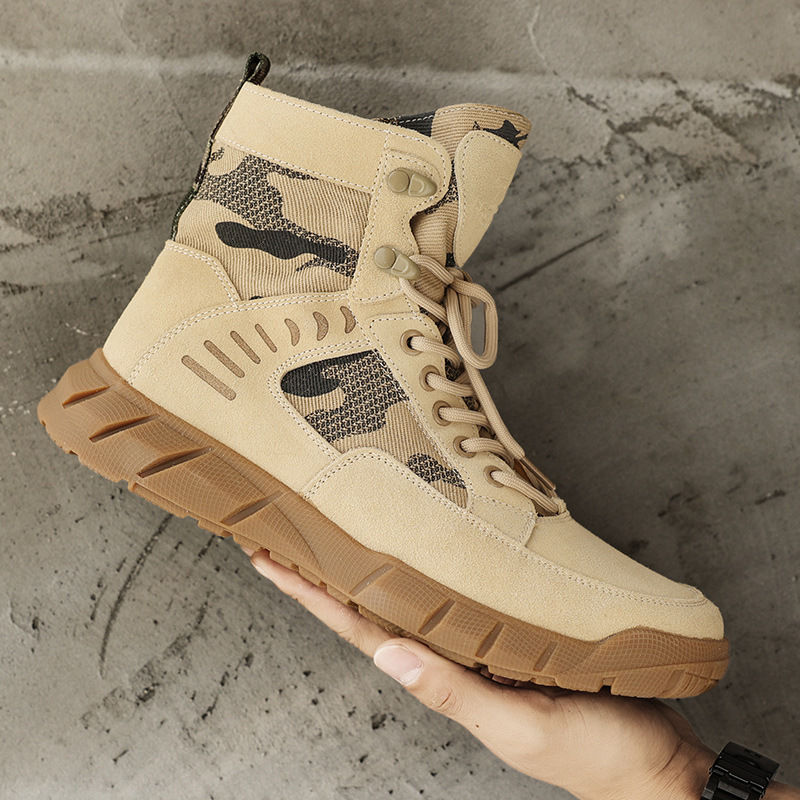 特大码男鞋2025年春秋新款沙漠短靴户外防风防沙工装靴登山马丁靴