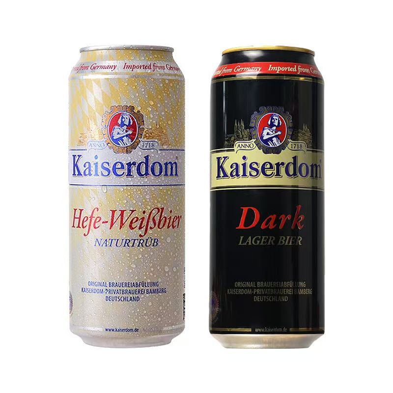 凯撒德国原装进口小麦白啤黑啤酒罐装500ml*24罐整箱