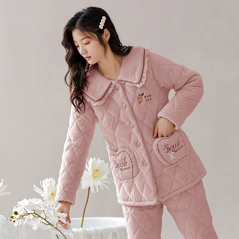 珊瑚绒睡衣冬季女款加绒加厚