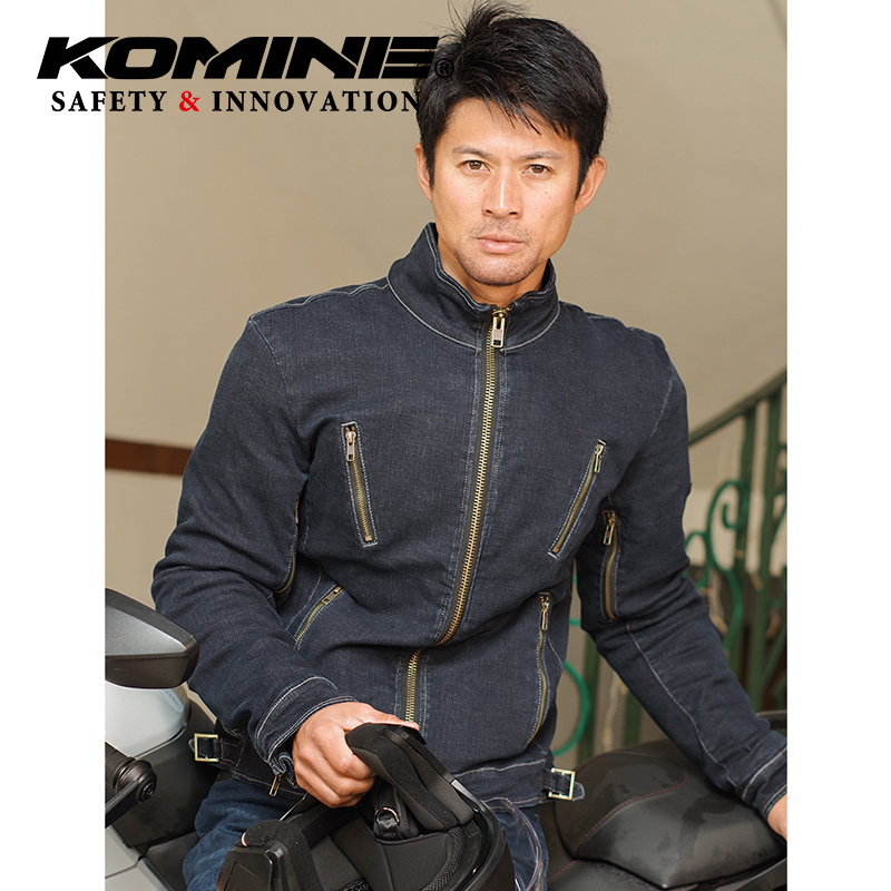 KOMINE春秋机车服全防护摩托骑行夹克正襟CE2机车牛仔服 JK-153