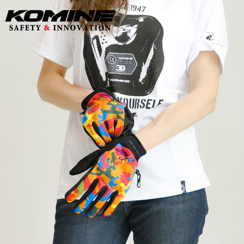 KOMINE秋冬防风保暖摩托骑士手套