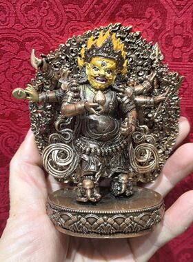 六臂白怙主 白六臂 高12厘米 合金材质