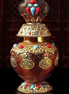 藏传宝瓶龙王宝瓶摆件聚财财神龙王摩尼宝瓶八吉祥摆件如法供奉殊