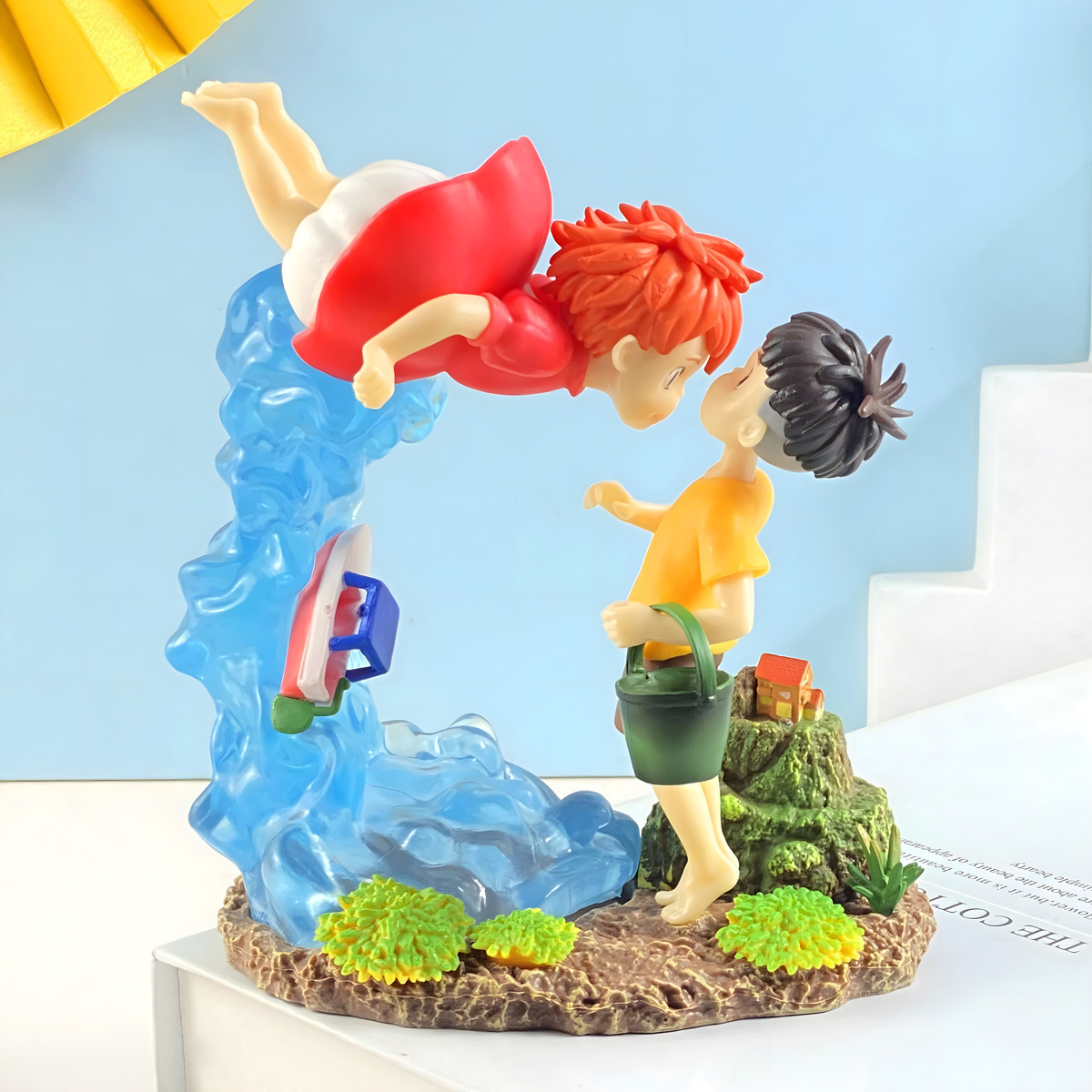 波妞与宗介情景手办 岸上的波妞 悬崖上的金鱼姬 宫崎骏动漫摆件