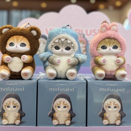 现货Mofusand百变动物搪胶毛绒挂件盲盒可爱礼物公仔摆件可爱挂件